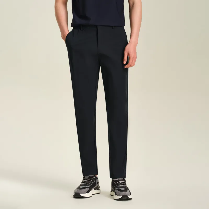 HLA Casual Pants Men Navy Blue Plaid 82-2