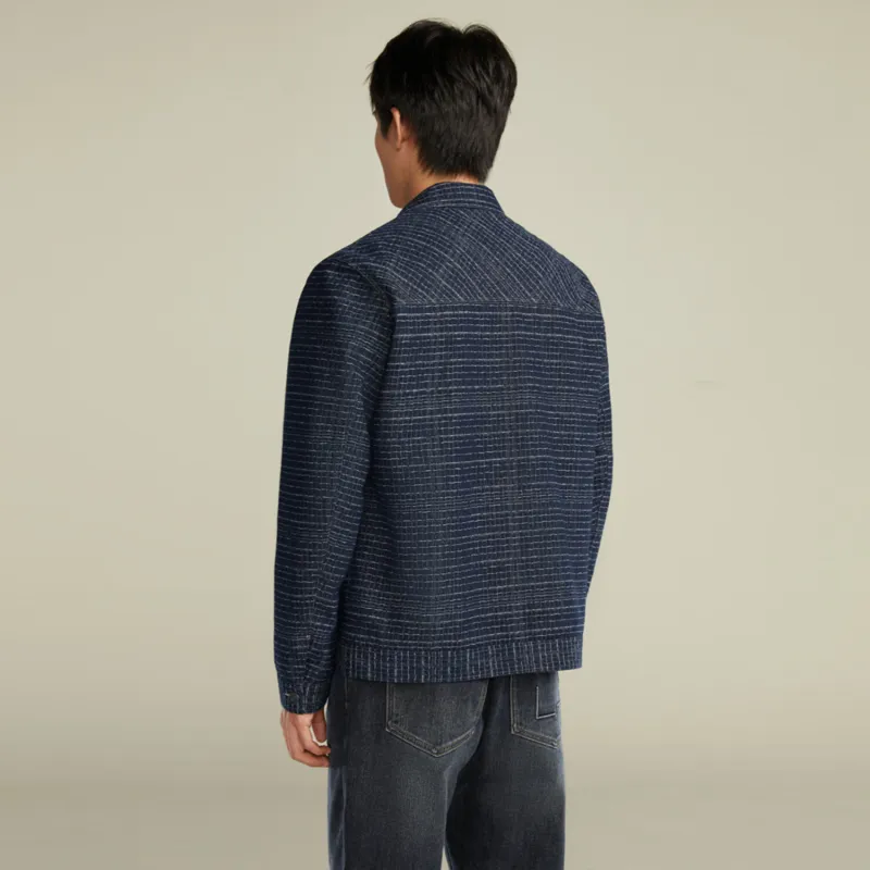 HLA Jackets Men Denim Blue Pattern S6-4