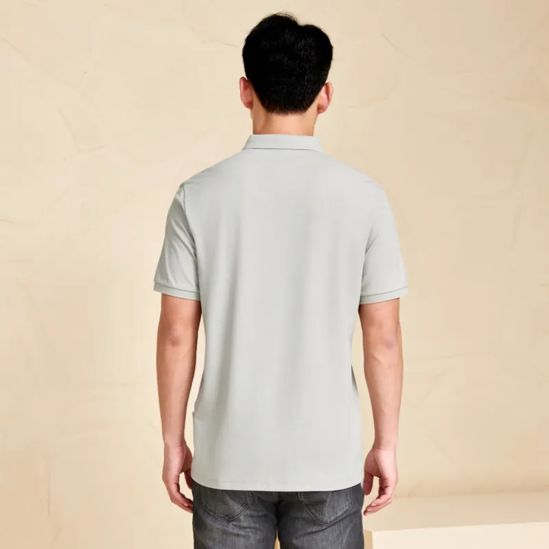 HLA Polo Shirts Men Gray Green Splicing 77-2