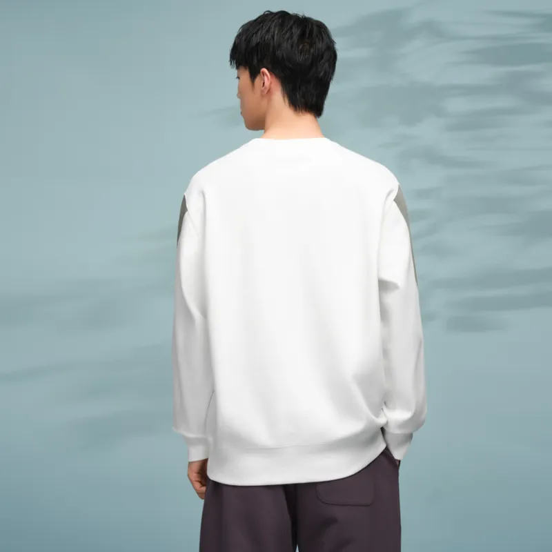 HLA Crew Neck Loose Fit Color Blocking Patchwork Sweatshirt Men's-3