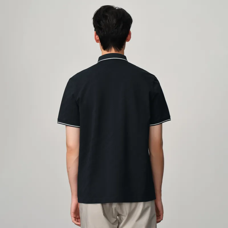 HLA Polo Shirts Men Navy Blue Pattern J4-2