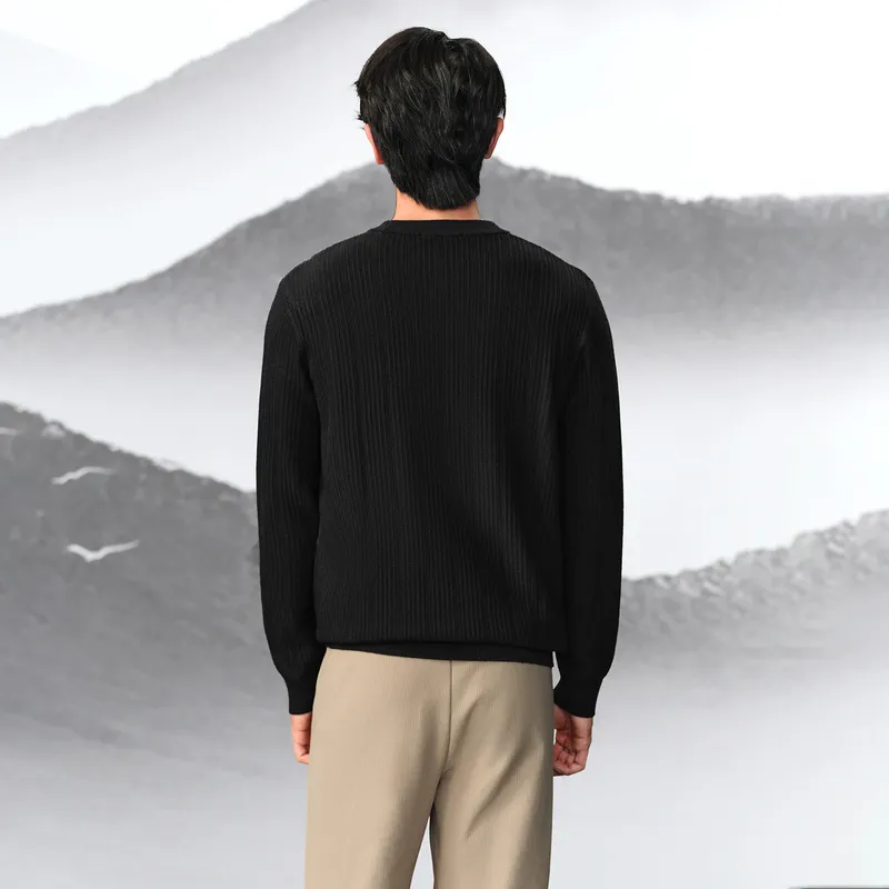 HLA Crew Neck Embroidered Long Sleeved Knitwear Men's-4