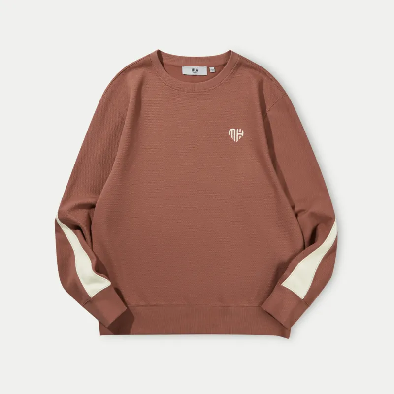 HLA Crew Neck Loose Fit Color Blocking Patchwork Sweatshirt Men's-12