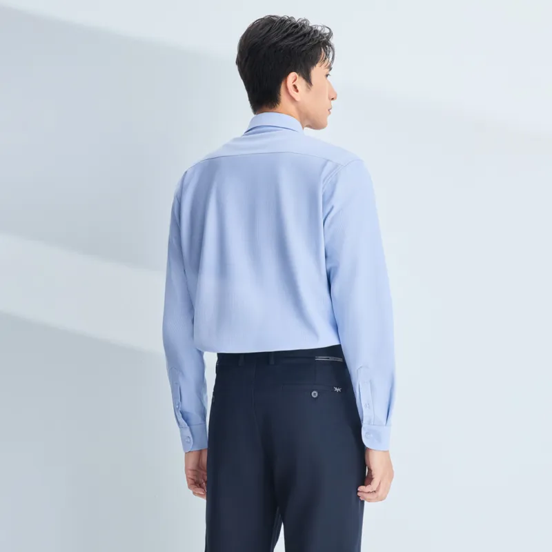 HLA Fleece Lined Warm Casual Long Sleeved Shirt Men's-2