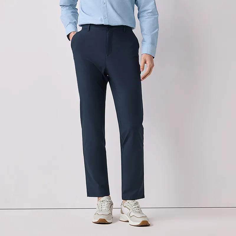 HLA Casual Pants Men Navy Blue Pattern 87-2