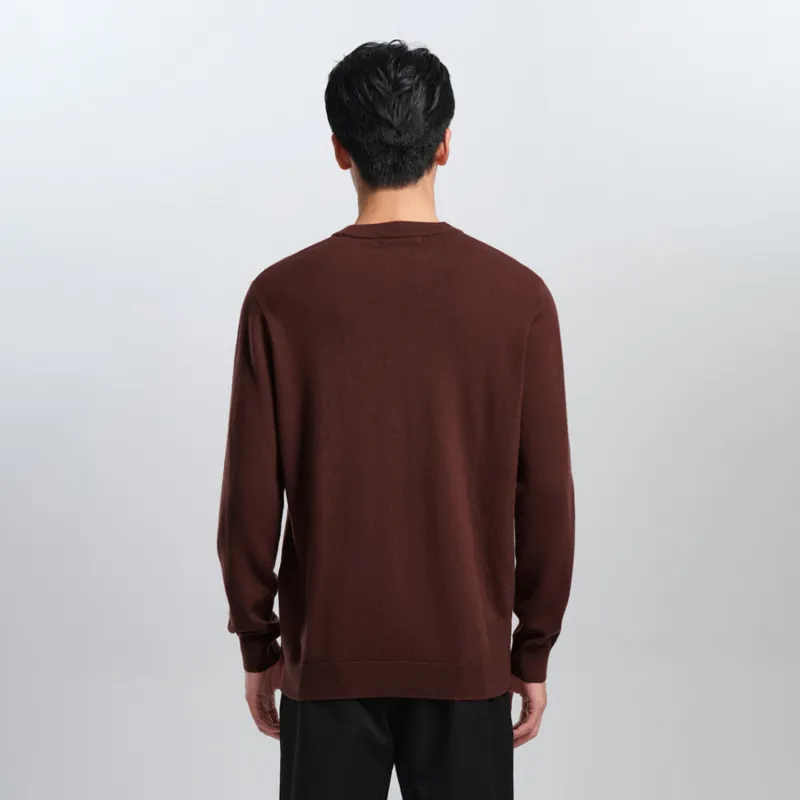 HLA Full Sheep Wool Embroidered Print Comfortable Long Sleeved Knitwear Men's-11