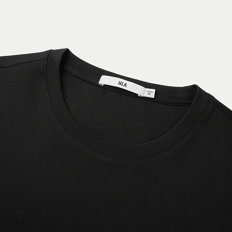 HLA Short Sleeved T Shirts Men's Black 09-4