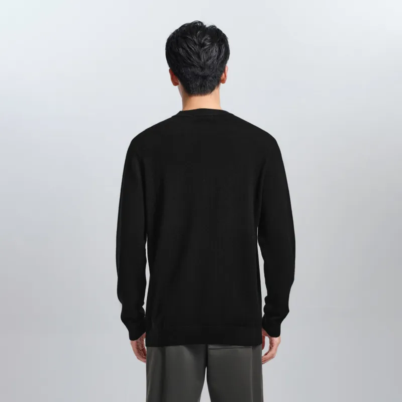 HLA Full Sheep Wool Embroidered Print Comfortable Long Sleeved Knitwear Men's-7