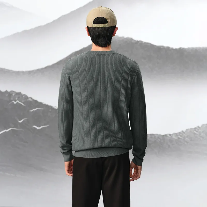 HLA Crew Neck Embroidered Long Sleeved Knitwear Men's-9