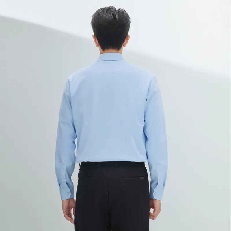 HLA Long Sleeved Shirt 24 Fall And Winter New Fleece Warm Solid Color Top Men's-2