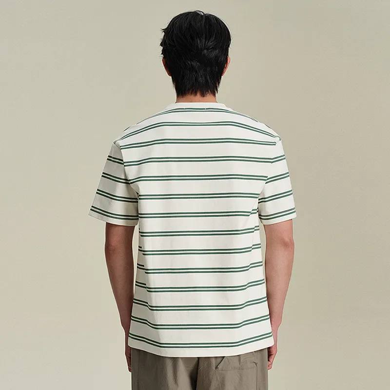 HLA T Shirts Men Raw White Stripes 40-2