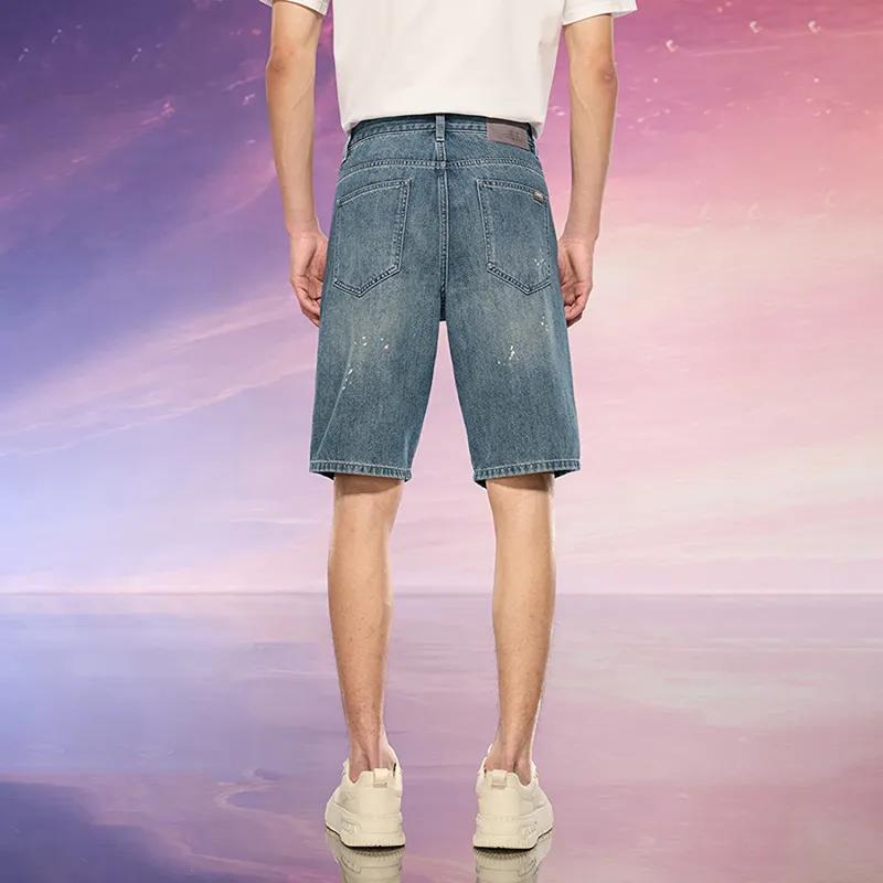 HLA Denim Shorts Men's Blue Gray Denim Gradient Light-3