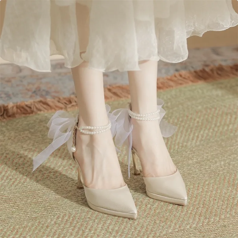 HKCP Slim Heel High Heels 10cm Women's-3