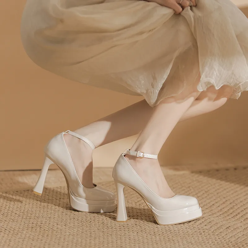 HKCP Chunky Heel High Heels Women's-6