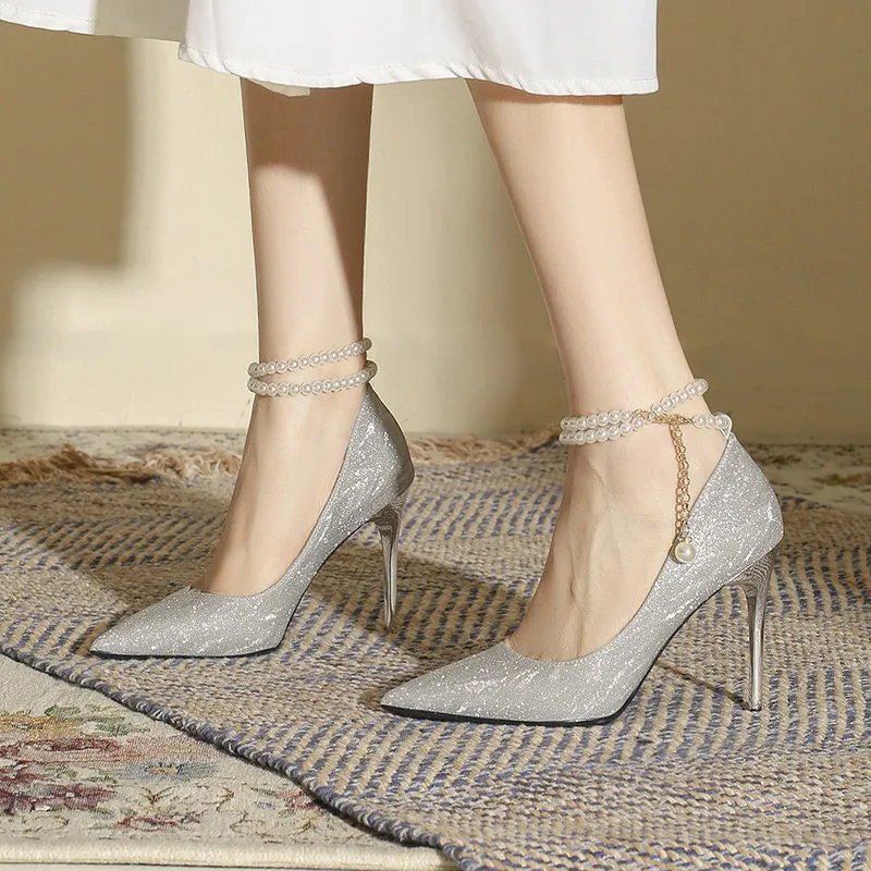 HKCP Slim Heel High Heels 8cm Women's-1