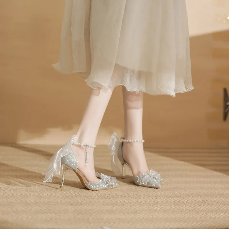 HKCP Slim Heel High Heels 8cm Women's-1