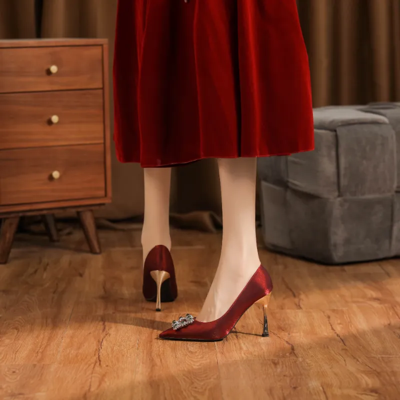 HKCP Slim Heel High Heels 9.5cm Women's-4