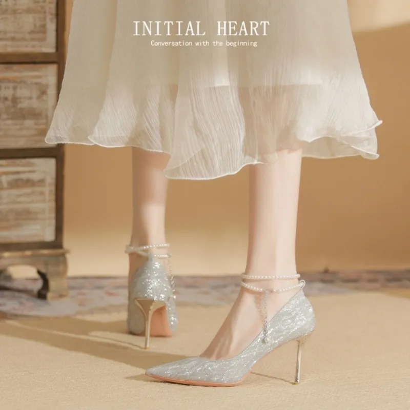 HKCP Slim Heel High Heels 8cm Women's-3