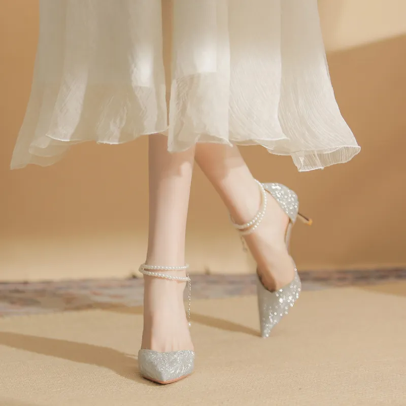 HKCP Slim Heel High Heels 8cm Women's-1