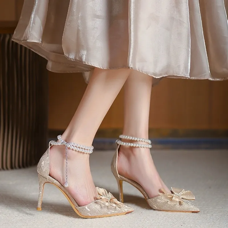 HKCP Slim Heel High Heels 8cm Women's-5