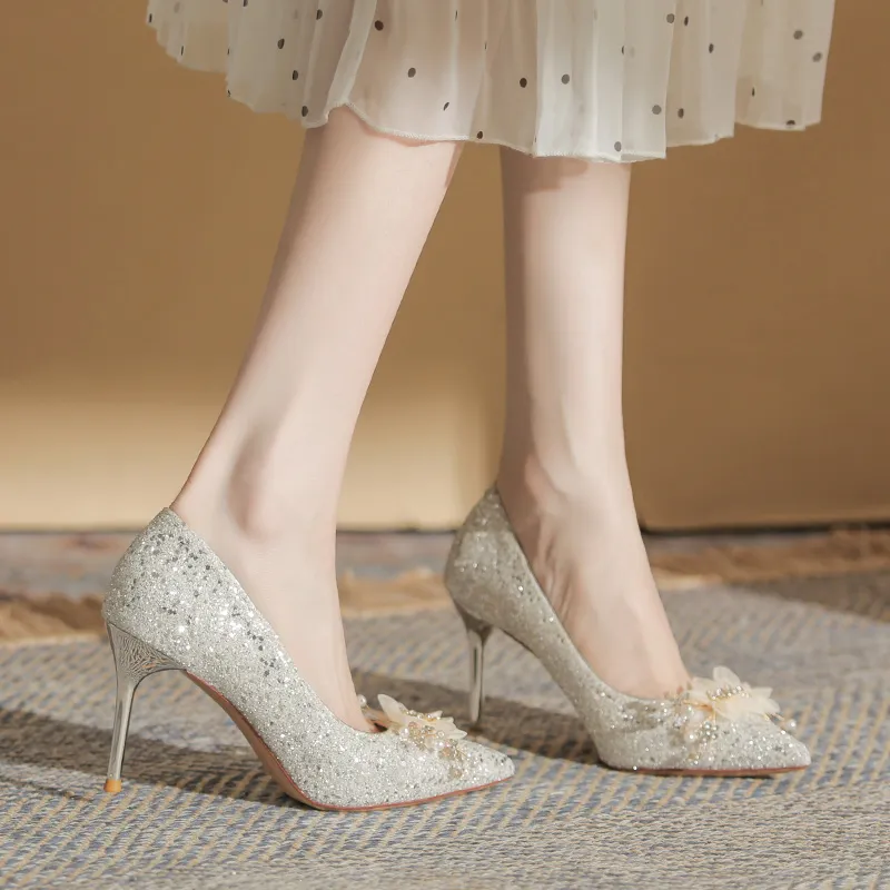 HKCP Slim Heel High Heels 6.5cm Women's-7