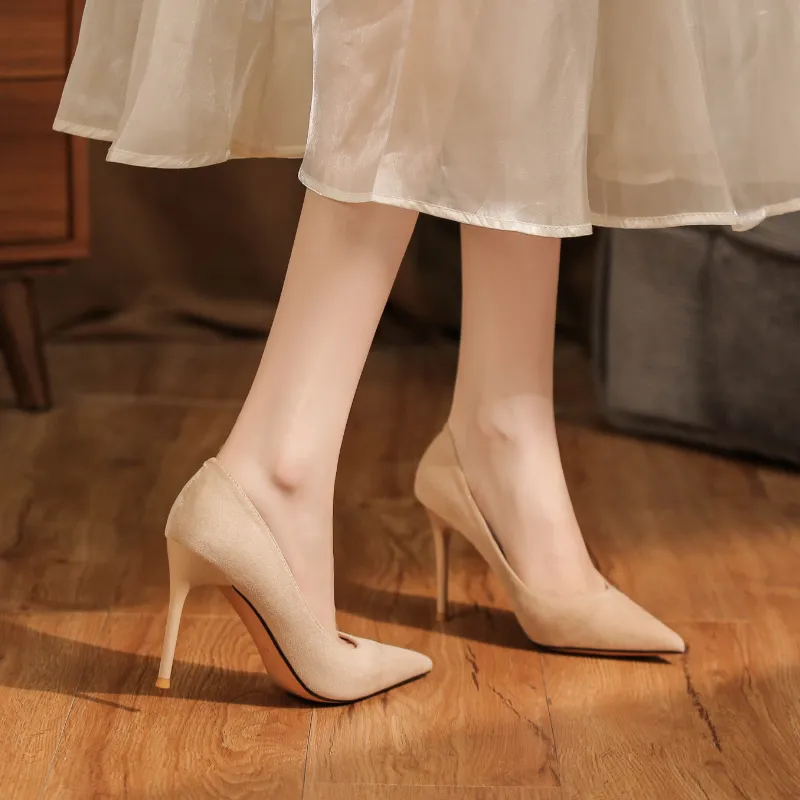 HKCP Slim Heel High Heels 9.5cm Women's-5
