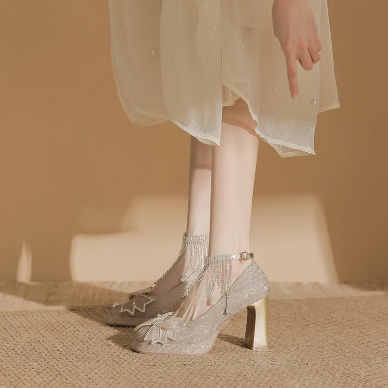HKCP Chunky Heel High Heels Women's-6