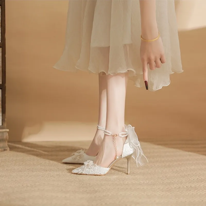 HKCP Slim Heel High Heels 8cm Women's-3