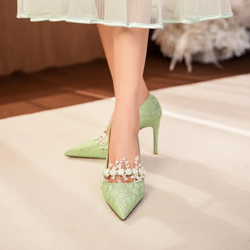 HKCP Slim Heel High Heels 9.5cm Women's-11