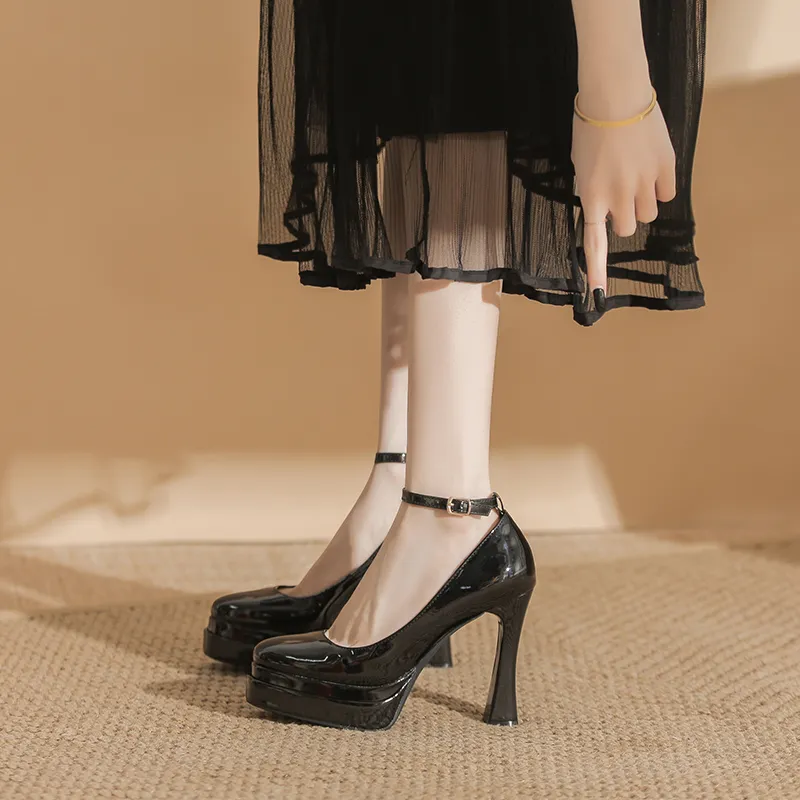 HKCP Chunky Heel High Heels Women's-4