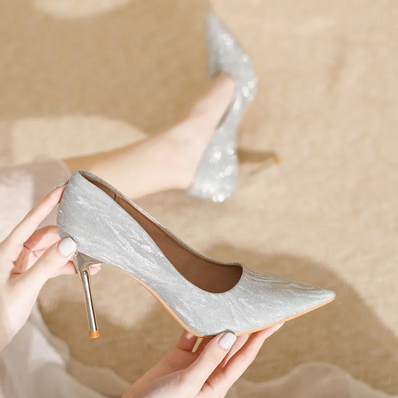 HKCP Slim Heel High Heels 9cm Women's-1