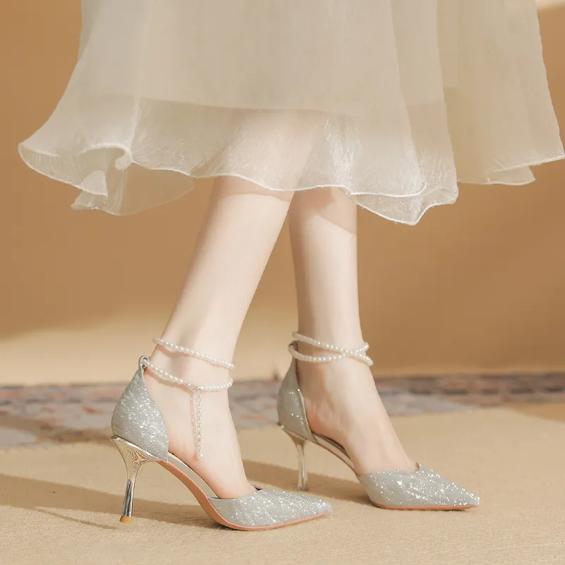 HKCP Slim Heel High Heels 8cm Women's-3