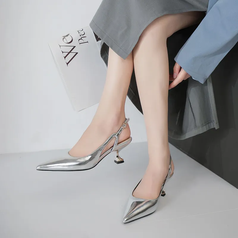 HKCP High Heels Women's Silver/Gold/Black-4