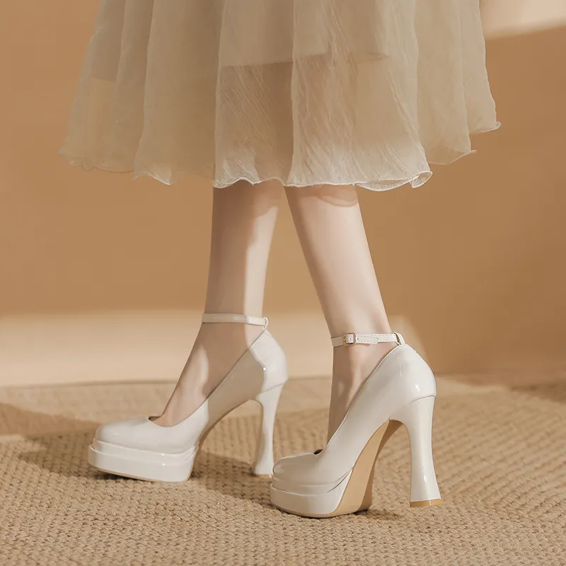 HKCP Chunky Heel High Heels Women's-8
