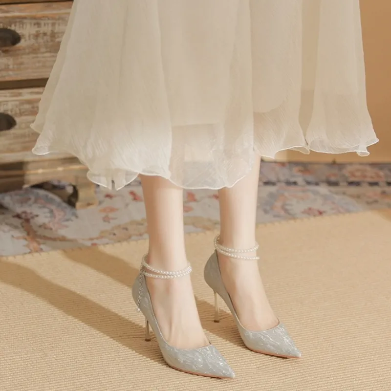 HKCP Slim Heel High Heels 8cm Women's-1