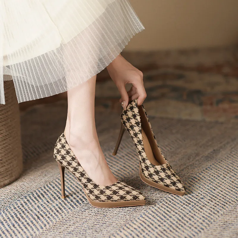 HKCP Slim Heel High Heels 11cm Women's-7