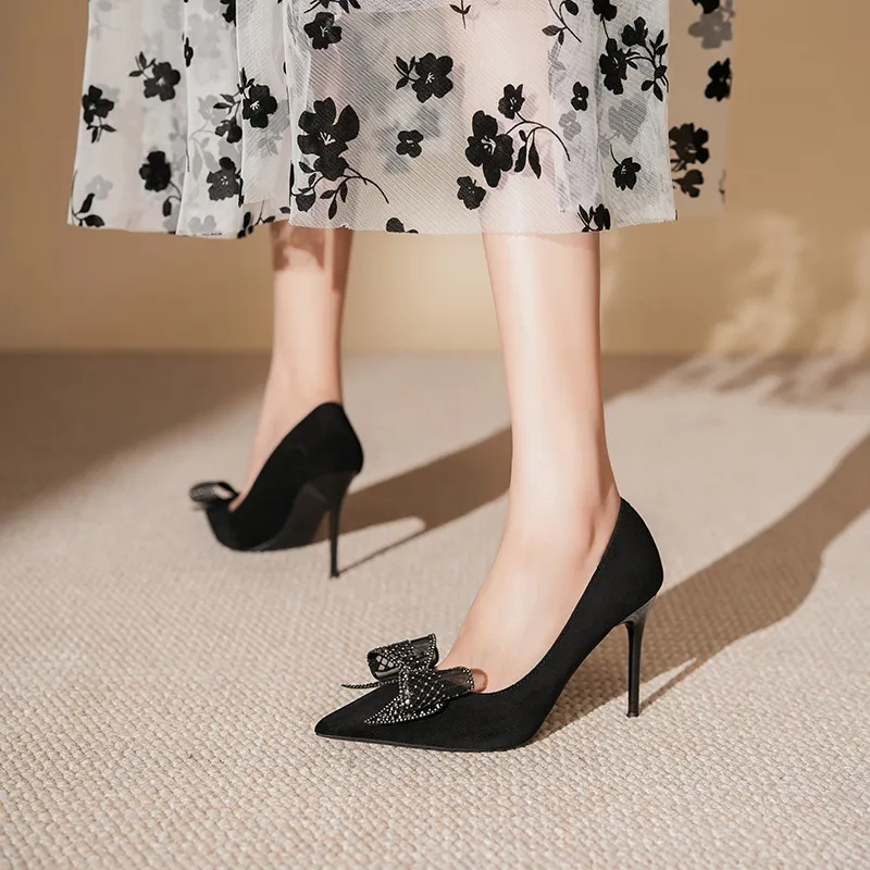 HKCP Slim Heel High Heels 9.5cm Women's-12