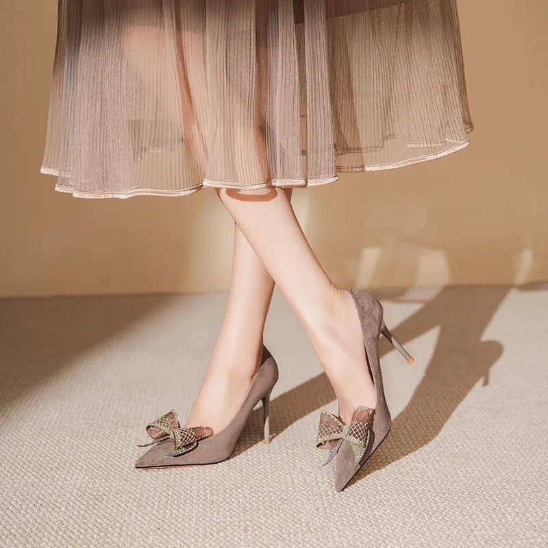 HKCP Slim Heel High Heels 9.5cm Women's-7