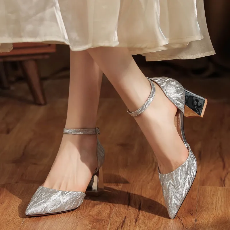 HKCP Chunky Heel High Heels 6.5cm Women's-1