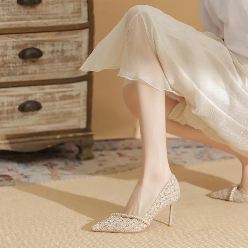 HKCP Slim Heel High Heels 8cm Women's-4
