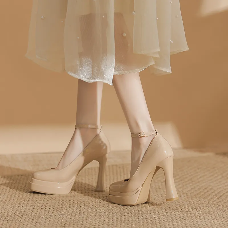 HKCP Chunky Heel High Heels Women's-14