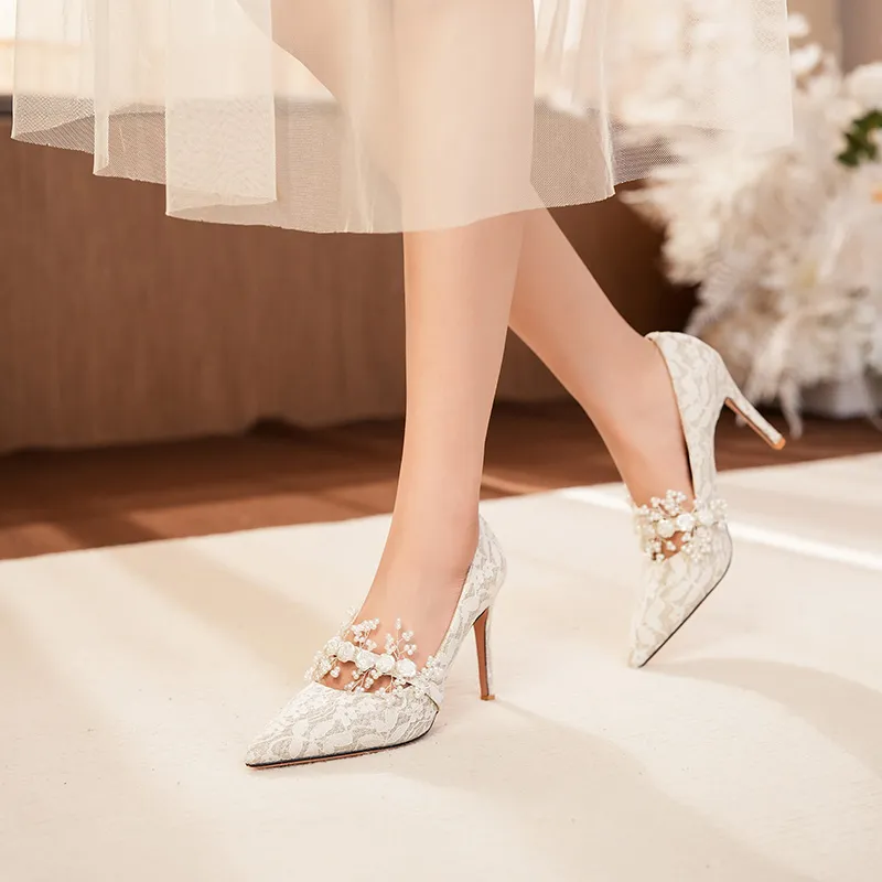 HKCP Slim Heel High Heels 9.5cm Women's-8