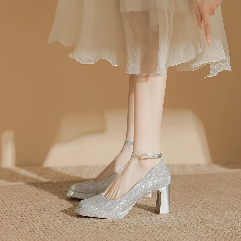 HKCP Chunky Heel High Heels Women's-1
