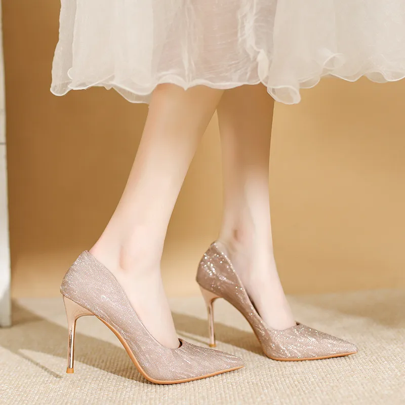 HKCP Slim Heel High Heels 9cm Women's-5