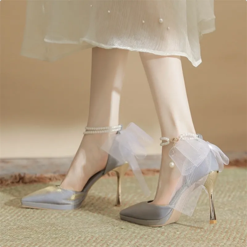 HKCP Slim Heel High Heels 10cm Women's-11