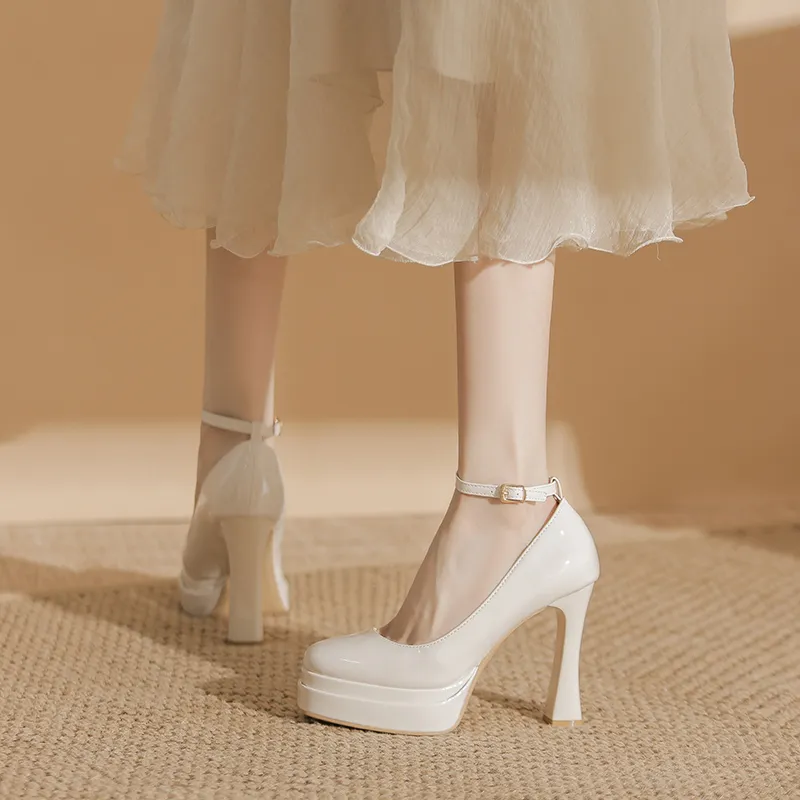 HKCP Chunky Heel High Heels Women's-7