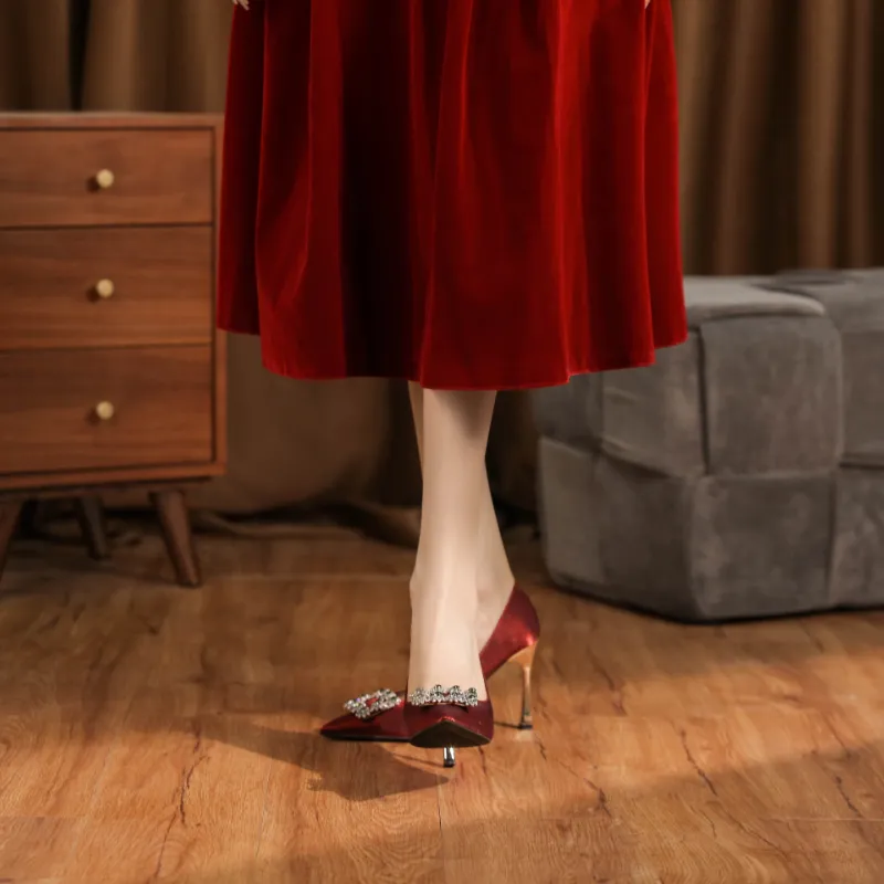 HKCP Slim Heel High Heels 9.5cm Women's-3