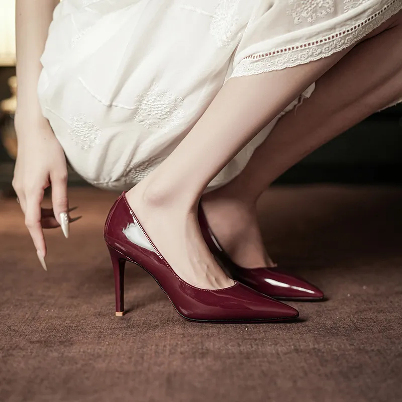 HKCP Slim Heel High Heels 9.5cm Women's-13