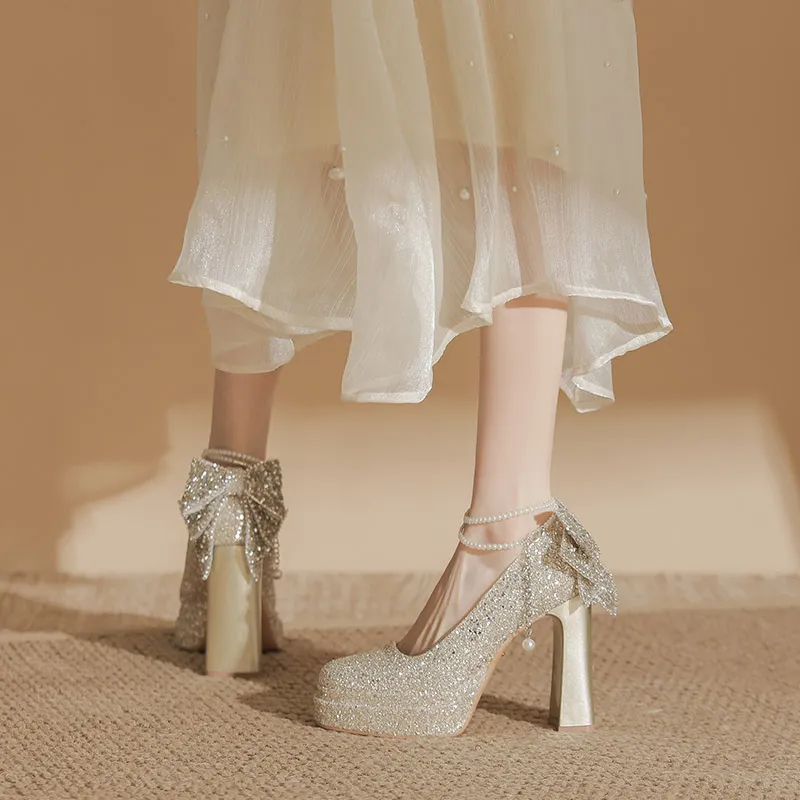 HKCP Chunky Heel High Heels Women's-8