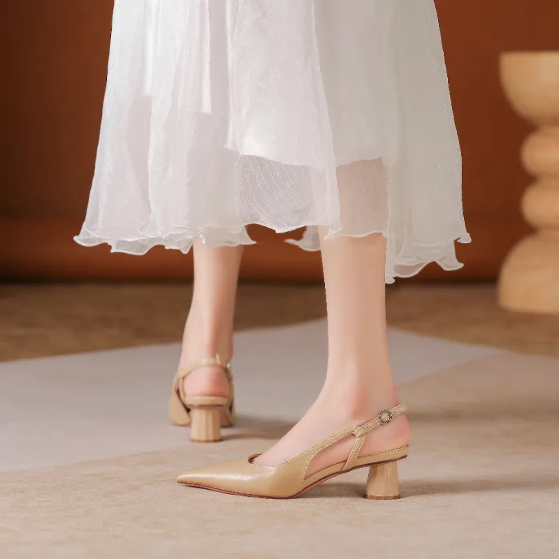 HKCP Chunky Heel High Heels 5cm Women's-10
